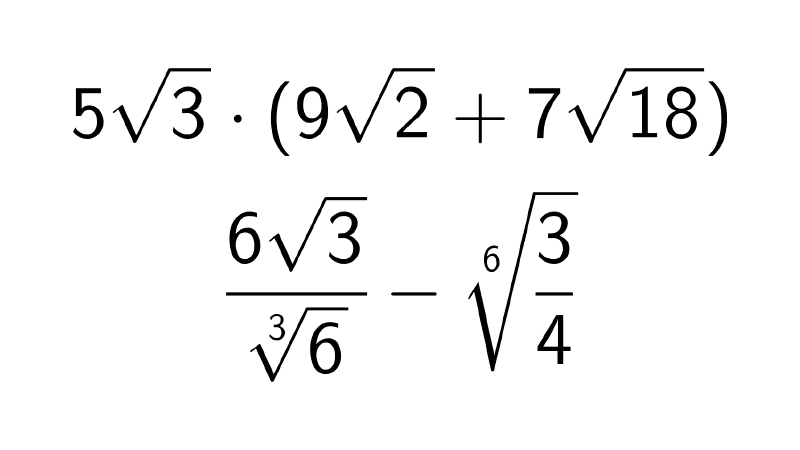 Operaciones combinadas con radicales