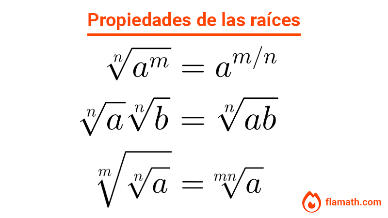 Propiedades de las raíces Propiedades de las raíces formulas