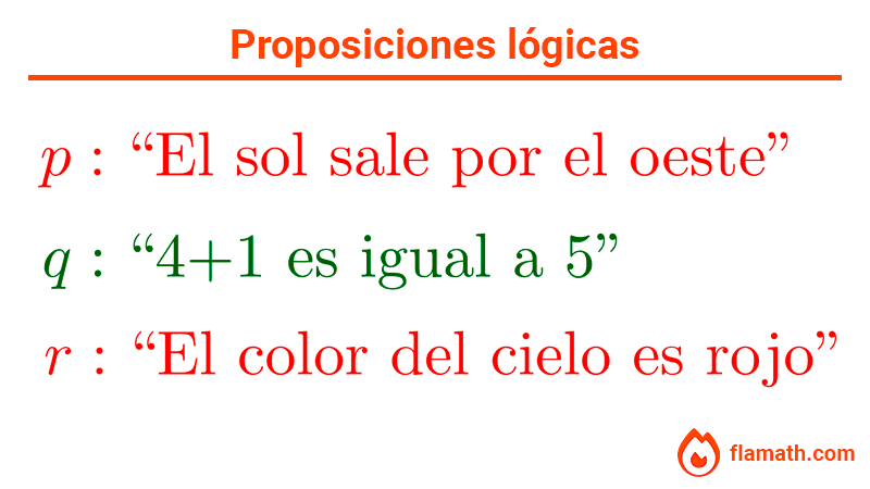 Ejemplos de proposiciones lógicas Ejemplos de proposiciones lógicas